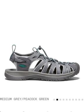 Keen Women's Whisper Trail Hiking Water Sport Sandal Size 8 Grey Peacock Green
